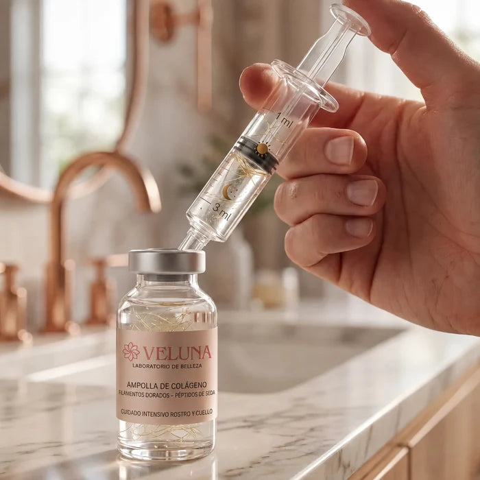 Dosificar el sérum con la jeringuilla cosmética